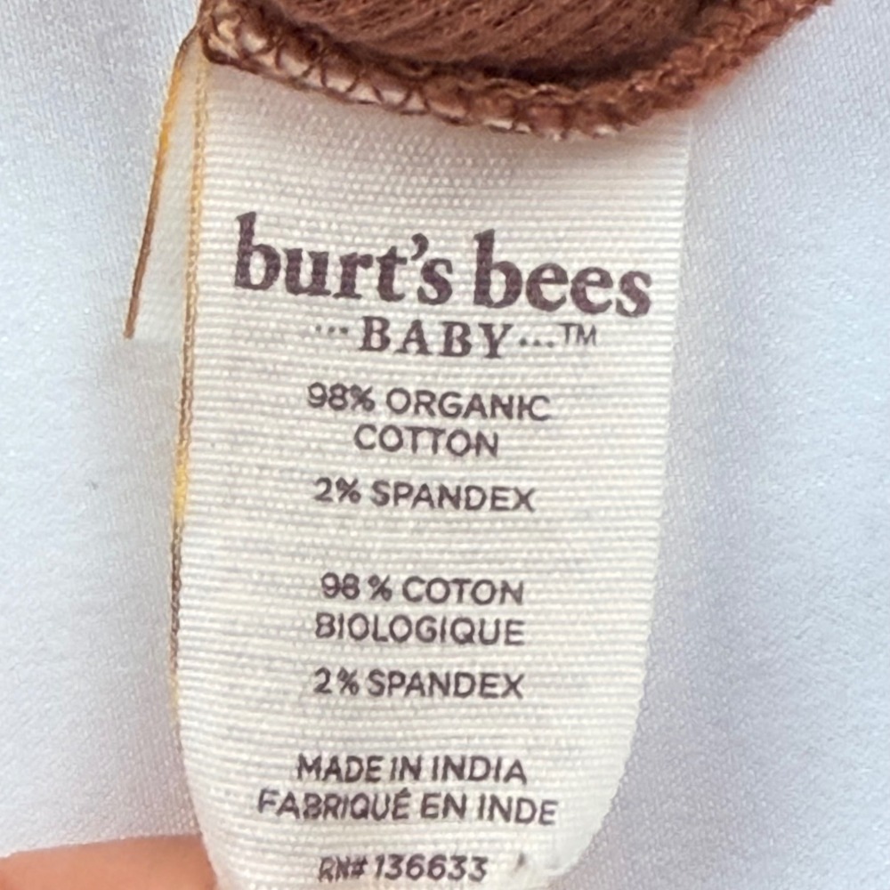 Burt's Bees Baby Women Brown Ribbed Organic Cotton Long Sleeve Top Size S - Picture 5 of 9